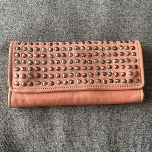Elegant Studded Peach Clutch